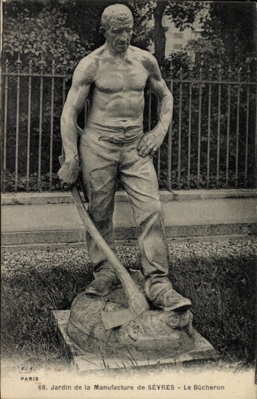Ak Sèvres, Le Bûcheron, Jardin de la Manufacture