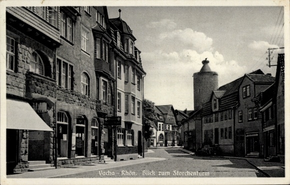 Ak Vacha in de wijk Wartburg, uitzicht op de ooievaarstoren