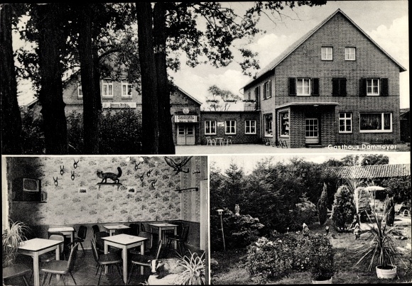 PC Düdinghausen Steyerberg Kreis Nienburg, Gasthof Dammeyer, exterior and interior view