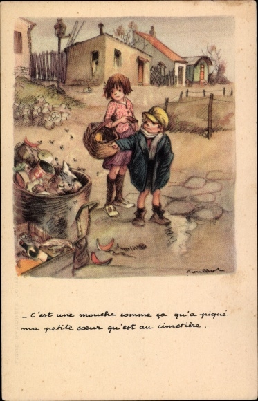 Artist PC Poulbot, Francisque, Maman needs the ironing board