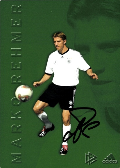 Autograph card footballer Marko Rehmer, German national team, autograph