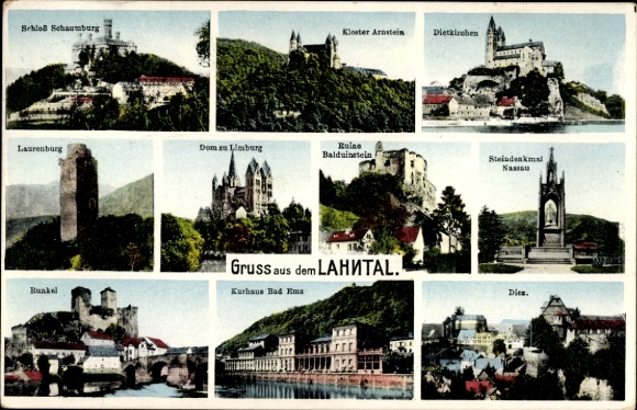 PC Balduinstein an der Lahn, Schaumburg Castle, Arnstein Monastery, Dietkirchen, Laurenburg, Diez