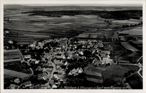 Postcard Pfahlheim Ellwangen Jagst, aerial photograph
