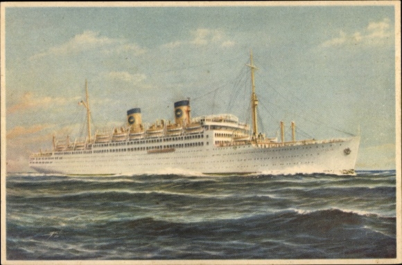 Kunstenaar Ak Steamer m/s Italia, Home Lines