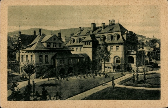 Ak Oberschlema Bad Schlema im Erzgebirge, Postkarte mit Radiumbad  nat. Radiumquelle, sächs. E...
