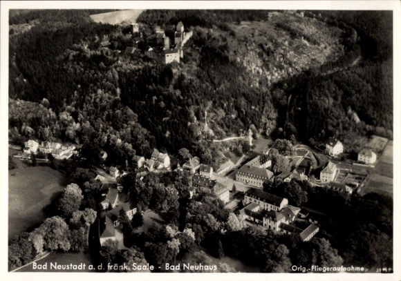 Postcard Bad Neuhaus Bad Neustadt an der Saale Lower Franconia, aerial photograph