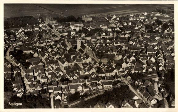 Ak Bad Saulgau in Oberschwaben, Fliegeraufnahme