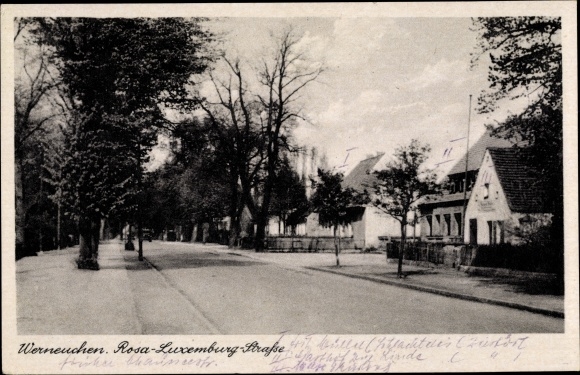 Postcard Werneuchen in the district of Barnim, Rosa-Luxemburg-Strasse