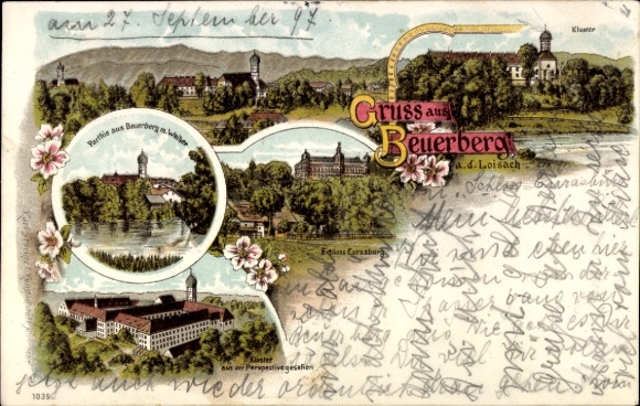 Chromo-Litho Beuerberg in the Loisach Valley Eurasburg Upper Bavaria, general view