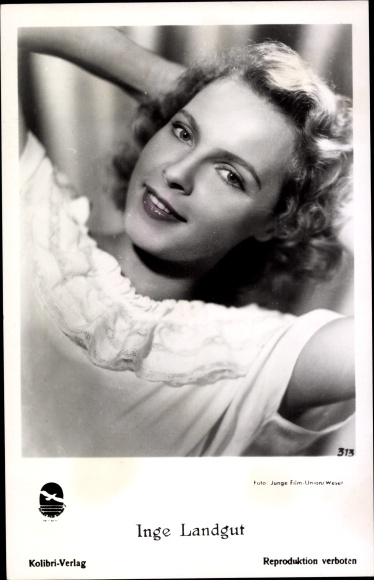 Photo Postcard actress Inge Landgut, voice actress