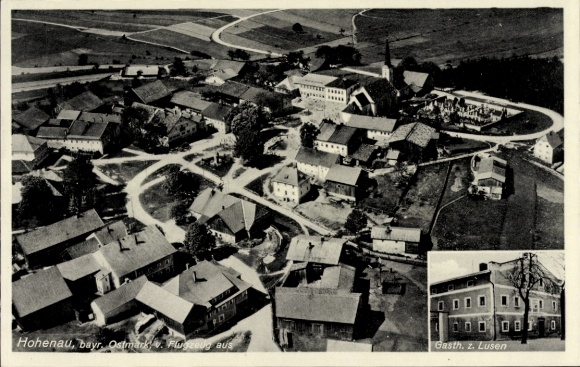 Postcard Hohenau Lower Bavaria, aerial photograph