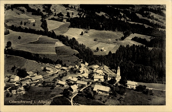 Postcard Ofterschwang in the Allgäu, landscape photo, village view, Allgäu