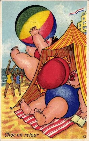 Kobiety KP Fat na plaży, piłka wodna, namiot plażowy