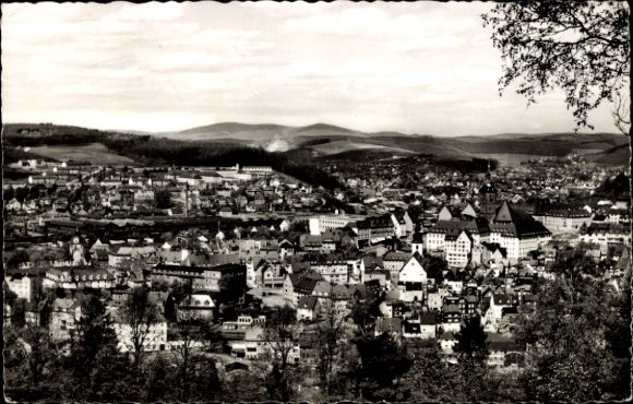 Ak Siegen in Westfalen, Panorama von  Rathaus, Nikolaikirche, Marienkirche, Wellersberg, Hüttenta