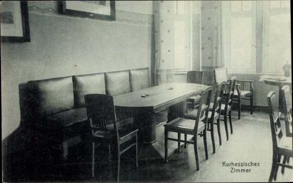Postcard Sondershausen in the Kyffhäuserkreis Thuringia, Kurhessisches Room, seating area, table, window...