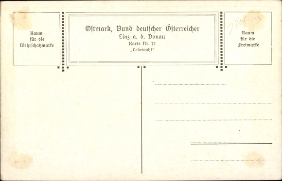 Artist Postcard Kutzer, E., The Wars of Liberation 1815, Farewell, Farewell
