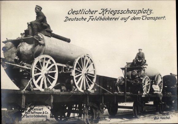 Ak Ostfront, Deutsche Feldbäckerei auf dem Transport, I WK