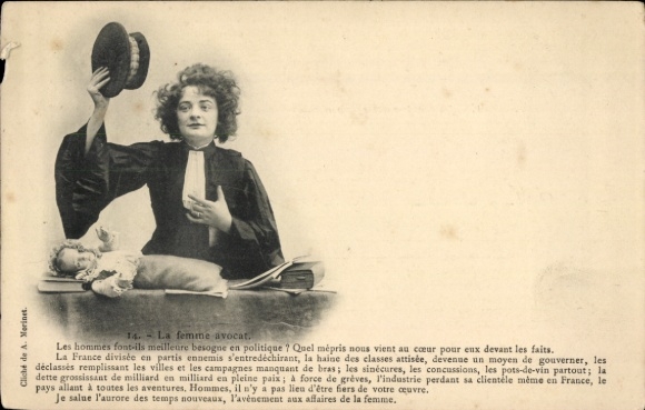 Postcard lawyer, court hearing, baby