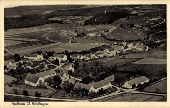 Postcard Thalheim Bissingen Swabia, aerial photograph