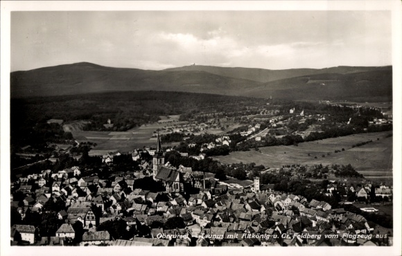 Postcard Oberursel in the Hochtaunuskreis Hessen, aerial photograph, Altkönig, Großer Feldberg