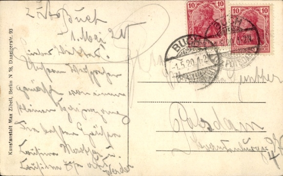 Postcard Berlin Pankow Buch, military hospital