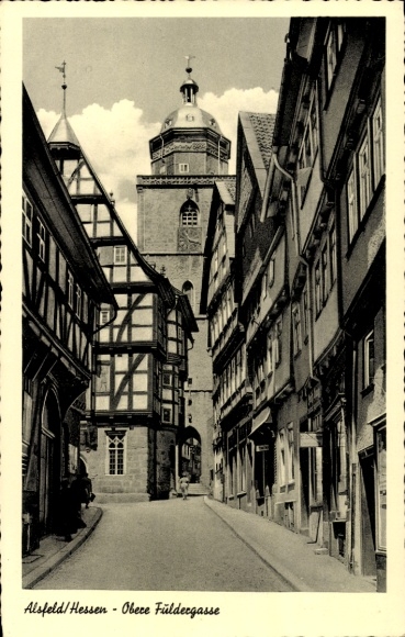 Ansichtkaart Alsfeld in Hessen, Obere Fuldergasse