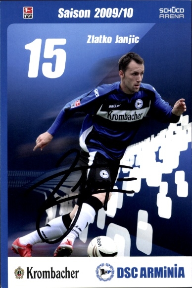 Autograph card footballer Zlatko Janjic, DSC Arminia Bielefeld, autograph