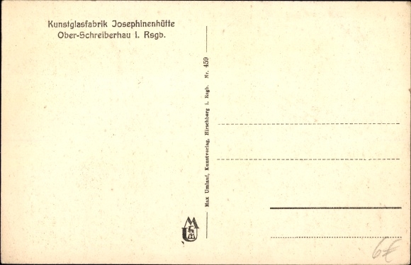 Postcard Szklarska Poręba Schreiberhau Giant Mountains Silesia, art glass factory Josephinenhütte