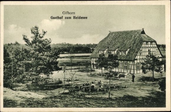 Postcard Gifhorn in Lower Saxony, Gasthof zum Heidesee