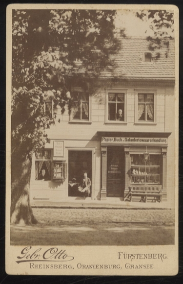 Cabinet Photo View Fürstenberg Commercial Building Advertising Paper- Book- and Haberdashery Shop