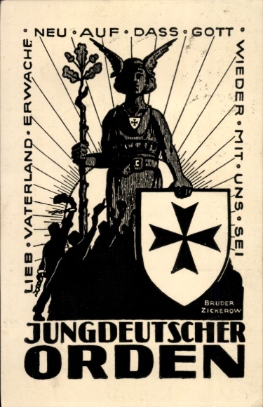 Künstler Ak Zickerow, Jungdeutscher Orden, Lieb Vaterland erwache neu