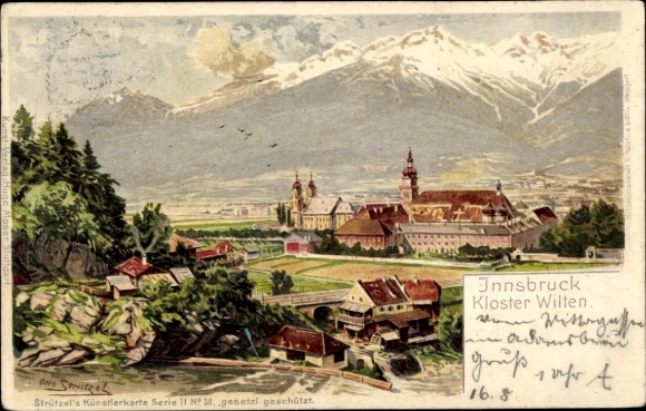 Artist Chromo-Litho Otto Strützel, Innsbruck in Tyrol, Wilten Monastery