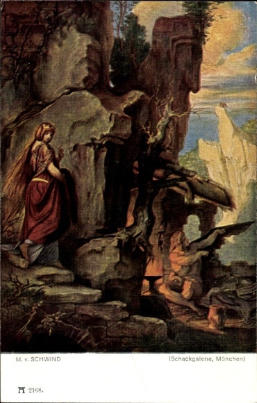 Artists Postcard Schwind, Moritz von, Wieland, the blacksmith, Ackermann 213 2168
