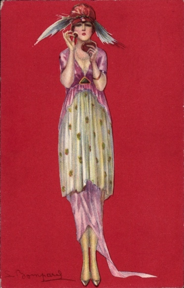 Artist Postcard Bompard, Sergio, Woman powdering herself