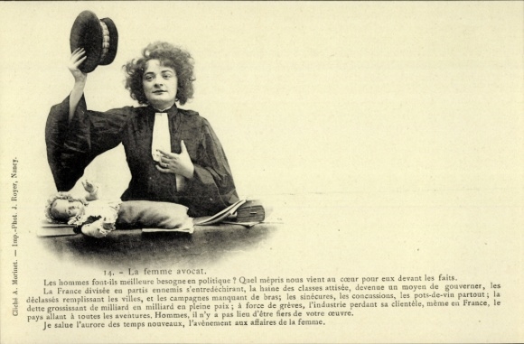 Postcard lawyer, court hearing, baby