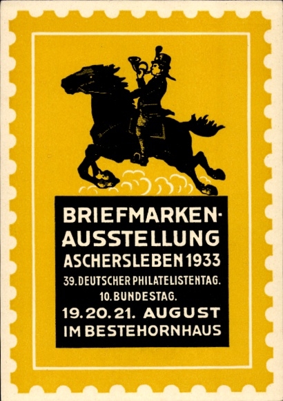 Ganzsachen Ak Aschersleben, Briefmarkenausstellung 1933, Deutscher Philatelistentag, Bestehornhaus