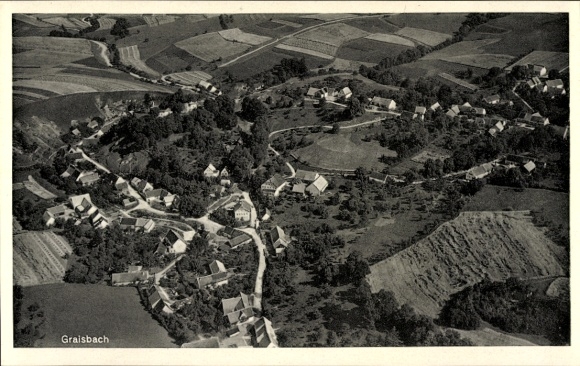 Postcard Rain am Lech Schwaben, Graisbach, aerial photograph