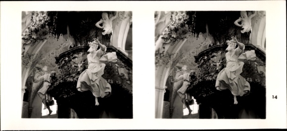 Stereo photo treasures of the Baroque, Rottenbuch Upper Bavaria, Evangelists Luke and Johannes