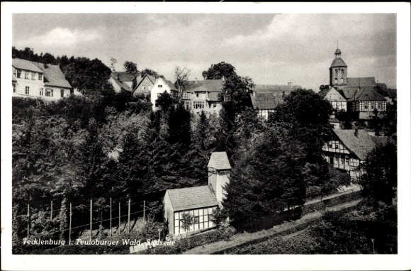 Ak Tecklenburg am Teutoburger Wald Westfalen,  Teutoburger Wald, Häuser, Bäume, Kirche