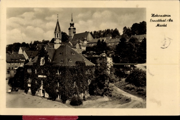 Ak Hohenstein Ernstthal in Sachsen, Stadtbild, Markt