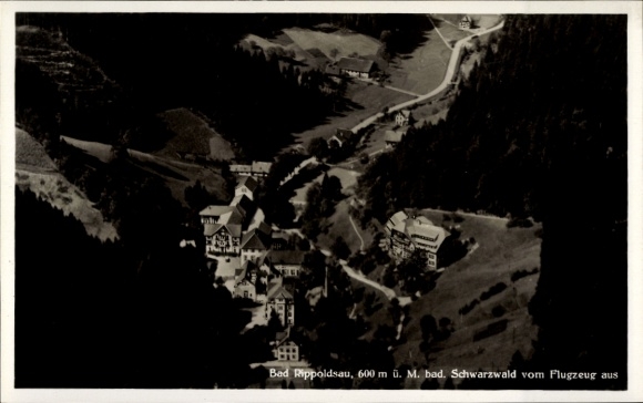 Ak Bad Rippoldsau Schapbach im Schwarzwald,  600 m ü. M. bad. Schwarzwald vom Flugzeug aus