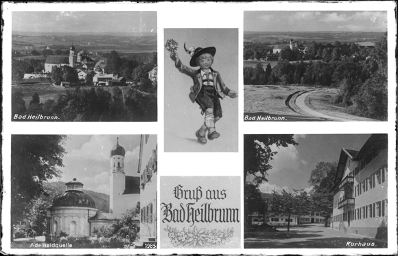 7 Glas Negative Bad Heilbrunn in Oberbayern, Postkutsche, diverse Ansichten