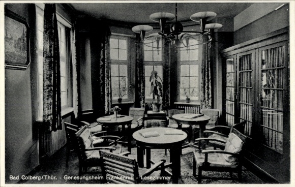 Postcard Bad Colberg Heldburg in Thuringia, convalescent home Frankenruh, reading room