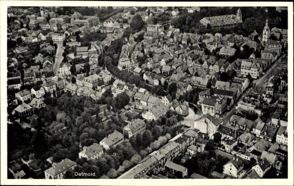 Postcard Detmold am Teutoburger Wald, aerial photograph