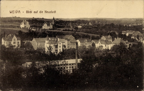 Ak Weida in Thüringen, Blick auf die Neustadt