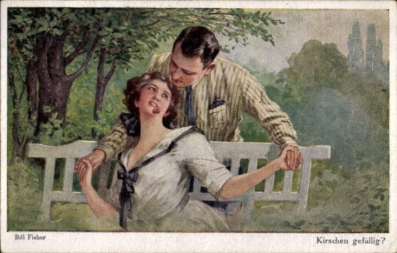 Artist Postcard Fisher, Bill, cherries please, lovers