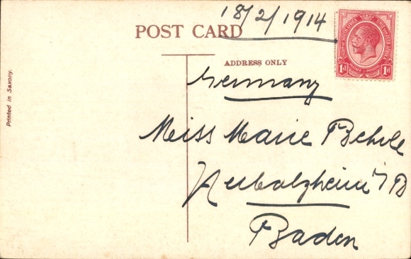 Passepartout Song Postcard Love from afar, Steamer, Cunard Line
