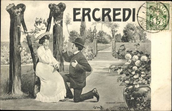 7 old artist PC days of the week, whole series, lovers, idyll