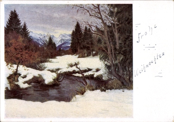 Künstler Ak Felix Dittmar, Altschnee im Isarwinkel, Große Deutsche Kunstausstellung 1941 HDK München