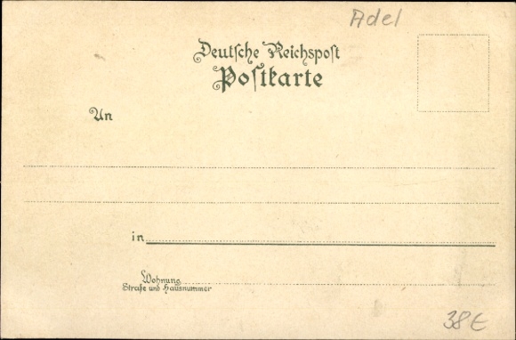 litho Wettin an der Saale, kasteel, 25e regeringsjubileum, 70e verjaardag van koning Albert